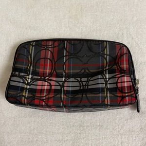 Red Plaid Coach Cosmetic Case